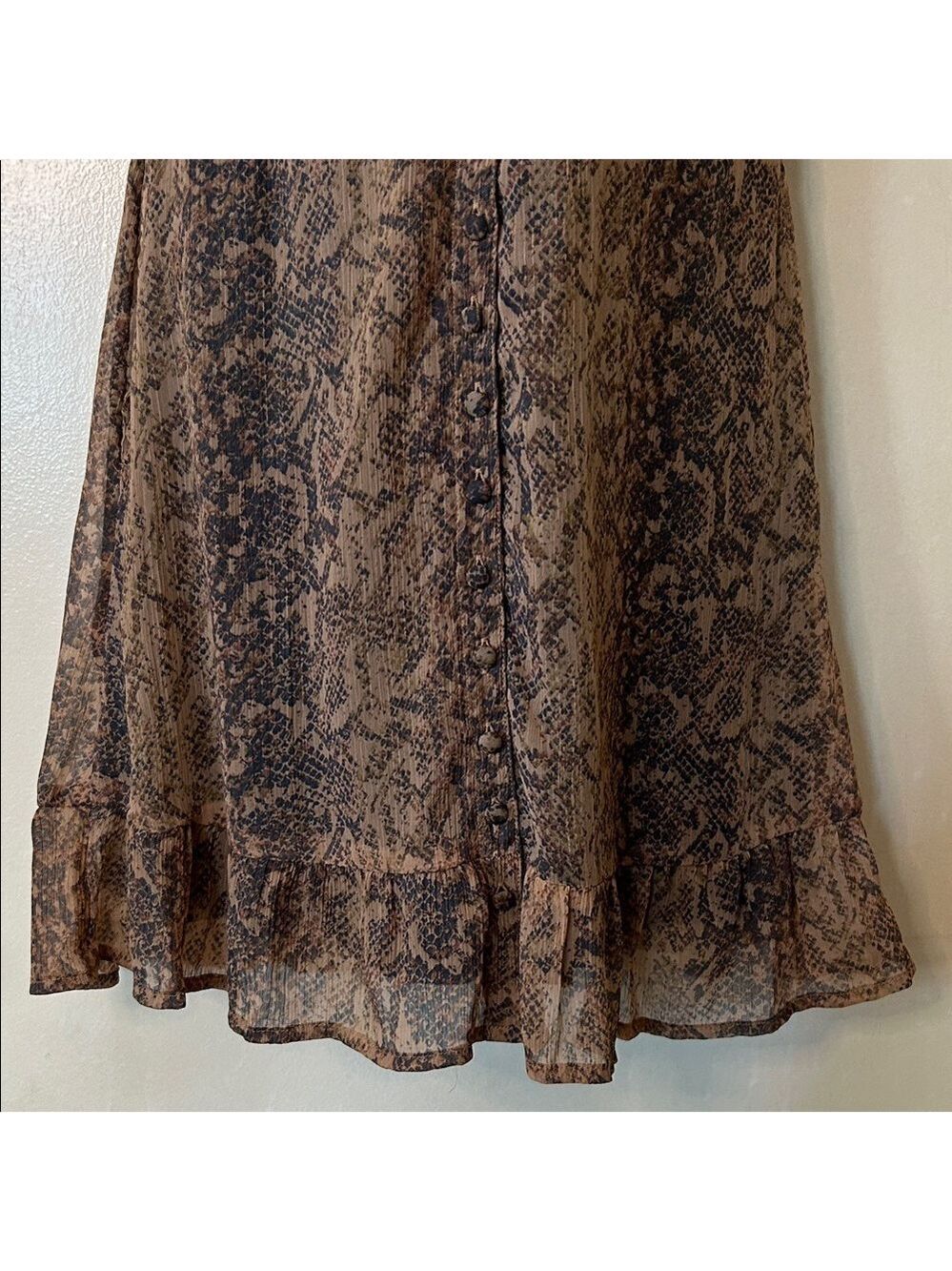 Abercrombie & Fitch Brown/Black Snakeskin Pattern Mini Dress size XS - Picture 6 of 11